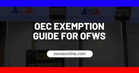 How to Get OEC Exemption BM Online for OFWs .